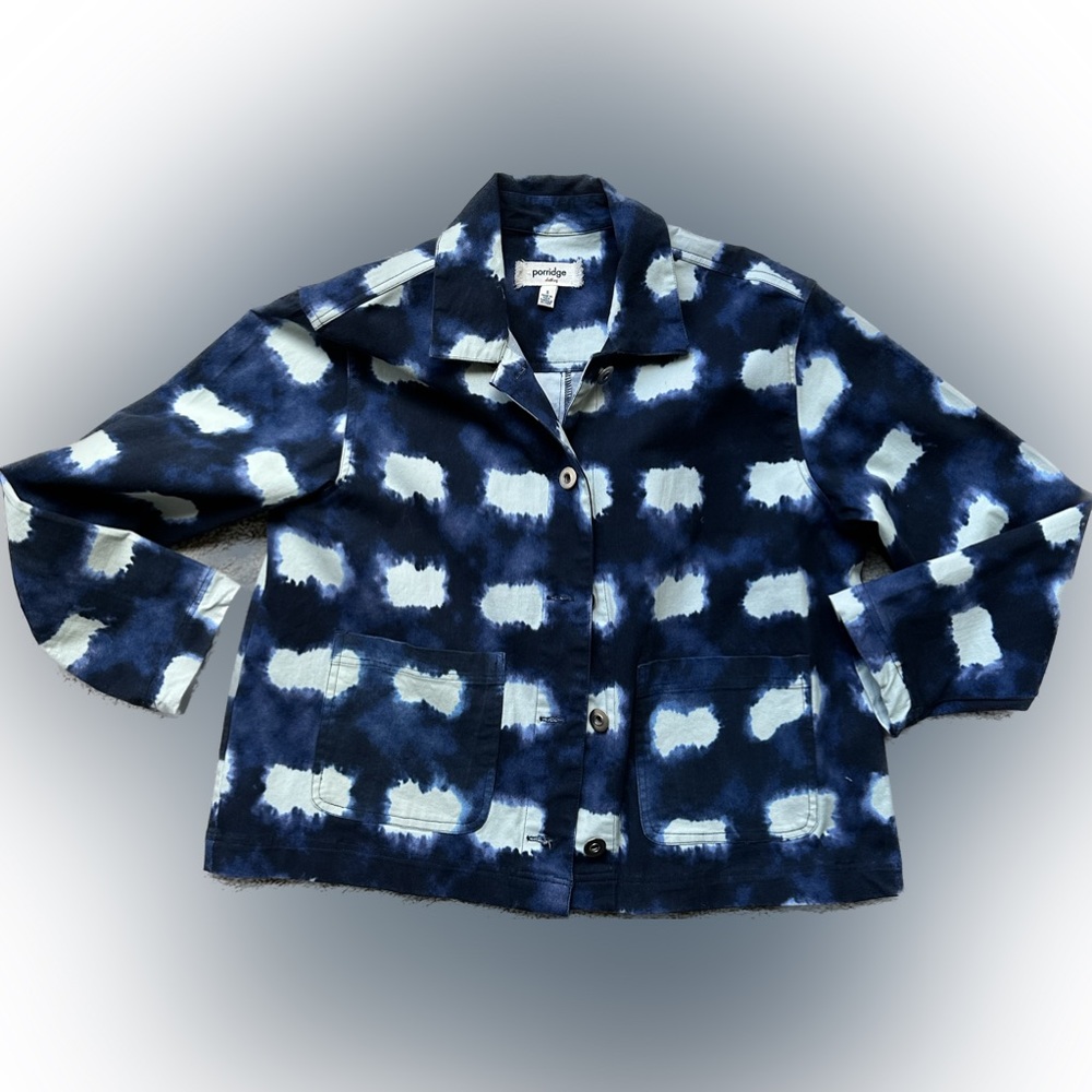 Anthropologie Blue & White Porridge jacket